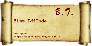 Biss Tünde névjegykártya