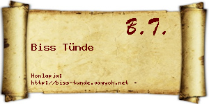 Biss Tünde névjegykártya